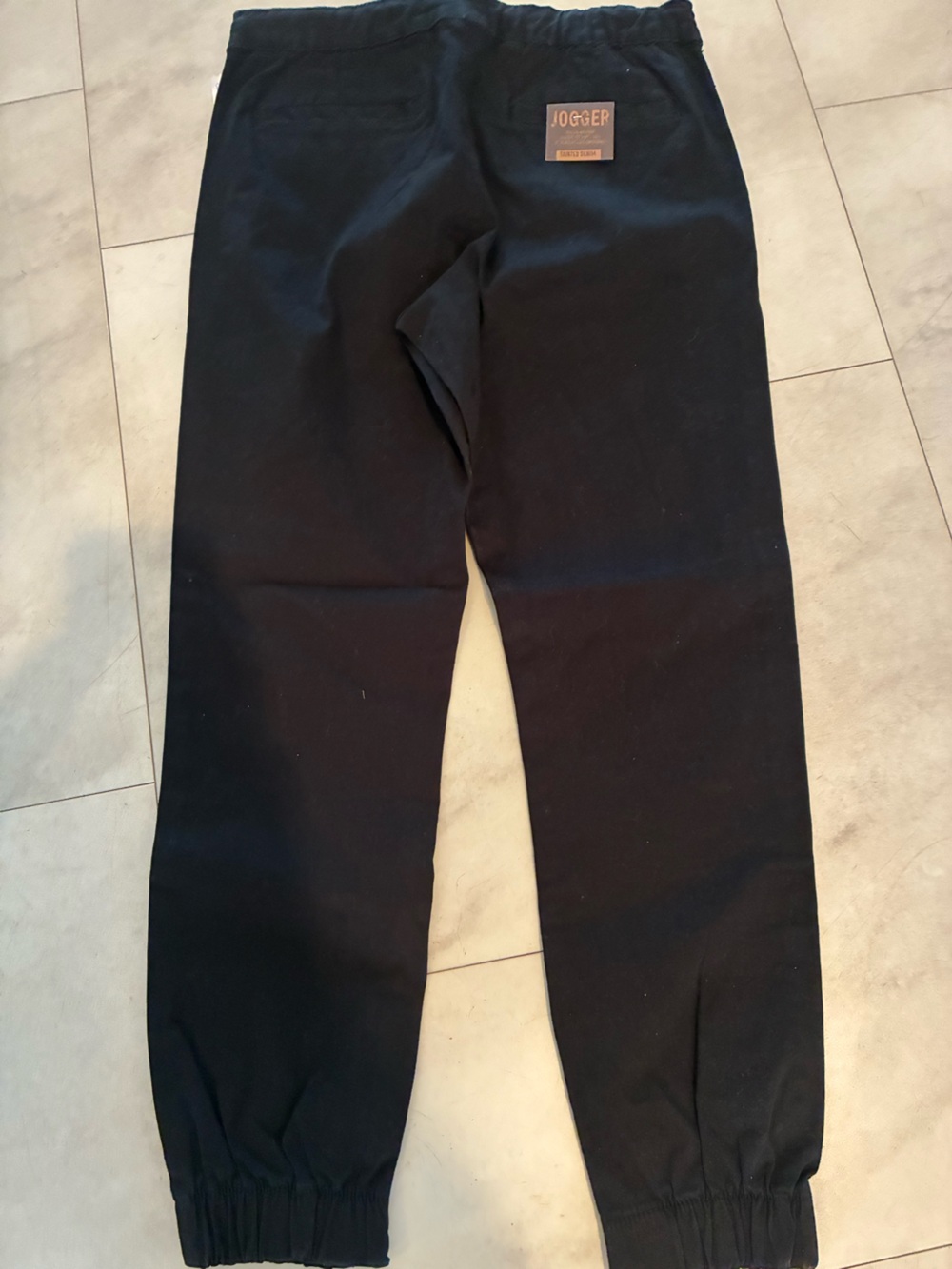 Classic Black Men's Jogger Sweatpants with Drawstring Waist - Picture 2 of 4